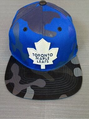 Toronto Maple Leafs Zephyr Snapback Hat Blue Camo NHL Flat Brim Adjustable Cap